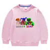 Primavera e outono de 2023 estilo coreano de desenho animado nova roupa infantil pequena e média suéter de gola redonda infantil manga longa algodão top para bebês masculino e feminino