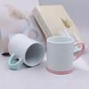 Taza de Cerámica al Por Mayor del Fabricante Exportación Tazas de Café con Esmalte Colorido con Logo Impreso Tazas de Agua para el Hogar Regalo Porcelana Blanca