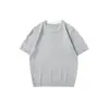 Yidao Vintage 2026 Verão Novo Camiseta de Tricô de Manga Curta com Gola Henley Masculina Top de Meia-Manga Texturizado com Xadrez