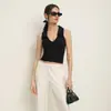 Ebay Cross-Border Mais Vendido Gola Deep-V Sexy Sem Mangas Regata Slim Curto Y2K Marca Tendência Roupa Íntima Top