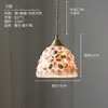 Vidrio emplomado estilo americano Tiffany mostrador de bar mediterráneo luz de pasillo estilo japonés lámpara colgante pequeña de concha retro francesa para restaurante