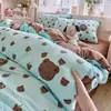 Juego de ropa de cama de cuatro piezas de algodón acolchado de Clase A con gasa de doble capa, sábana, funda de edredón, juego de tres piezas para dormitorio de estudiante, textiles para el hogar de Nantong