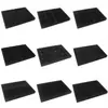 Caja de Joyería Negra de Terciopelo para Guardar Anillos, Collares, Pulseras, Colgantes, Accesorios de Exhibición para Puestos, Bandeja para Joyería