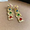 Brincos Assimétricos Coração com Olho de Zircônia e Agulha Prateada Estilo Vintage, Brincos de Estilo Nicho com Sensação de Luxo Leve e Alto Padrão para Mulheres