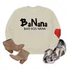 Banana bad ass nana Amazon eBay sitio independiente de moda versátil sudadera de mujer con mangas de corazón