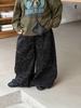 Pantalones para Niños 25 Otoño Nuevo Estilo Simples Americano Retro Estampado de Leopardo Pierna Ancha Jeans Holgados Casuales