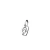 Plata de Ley 925 Plata Tailandesa Vintage Niño Cuadrado Geométrico Colgante Pulsera Encanto DIY Accesorios para Joyería Venta al por Mayor T0504