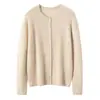 75% Cachemira 25% Seda de Morera Cárdigan de Cachemira con Cuello Redondo para Mujer Mujer 26 Otoño Invierno Nueva Moda Capa Base Ropa de Abrigo