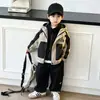 Chaqueta Cortavientos con Bolsillo Grande para Niños Primavera y Otoño Estilo Coreano Conjunto de Dos Piezas Guapo Moderno Genial para Niños Top Elegante para Bebé