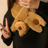 Luvas Fofas de Pelúcia para Manter as Mulheres Aquecidas no Inverno, Luvas de Lã com Desenho Engraçado de Pato Amarelo, com Alça para Ciclismo para Prevenir o Frio, Luvas Completas (Mitts)