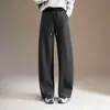 Calça Casual de Inverno Nova Chegada Duas Formas Veludo Plus Tamanho Perna Reta Perna Larga Calças Femininas