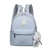Mochila versátil de alta calidad estilo coreano con un dulce diseño de bordado de lunares y estrellas, con un lindo motivo de conejo, perfecta para el uso diario casual y sencillo
