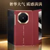 Adecuado para Huawei Mate XT2, este estuche para teléfono cuenta con una tapa abatible chapada, un diseño de ventana, una bisagra de doble eje, una función de suspensión/activación y es a prueba de golpes, y está hecho de cuero