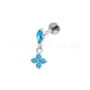 Pendientes Colgantes de Aleación de Titanio F136 Incrustados con Circonita 5A en Forma de Trébol Marquise Body Piercing de Titanio G23 Joyería para Hélice de Oreja