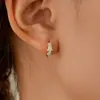 Brincos de Prata Esterlina S925 com Diamantes Montados em Cruz Estilo Europeu e Americano sob a Árvore Banyan, Moda Transfronteiriça, Brincos Elegantes e Versáteis para Mulheres para o Trabalho e Uso Diário