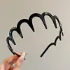 Diadema Ondulada Marrón para Mujer, Uso Diario, Antideslizante, con Dientes, para Lavarse la Cara, Accesorio para el Cabello