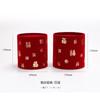 Cubo de Ante Redondo de Año Nuevo Cubo para Arreglos Florales Artificiales Cubo Ramo de Flores DIY Rojo Bronceado Fuzi Cubo de Flores de Año Nuevo