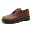 Sapatos Derby de Bico Largo com Solado Grosso, Estilo Clássico Retro Moderno para Trabalho, Novos Sapatos de Couro Casuais de Negócios Formais para o Verão de 2025