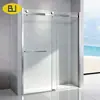 Mampara de Ducha de Una Sola Línea Extremadamente Estrecha Vidrio de Separación Seco y Húmedo Baño Puerta Deslizante de Baño Pantalla de Baño