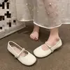 Zapatos Planos de Tacón Bajo para Mujer 2026 Otoño Nuevo Estilo Francés Suave Mocasines Mary Jane para Mujeres Embarazadas en Piel Suave
