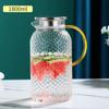 Tetera de Agua Fría Gran Capacidad Cápsulas de Arroz Patrón Martillado Tetera de Agua Fría Resistente a Altas Temperaturas Antiexplosión Alto Borosilicato Tetera de Agua Hervida Fría Jugo Bebida Fría
