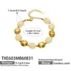 Collar de acero inoxidable con cuentas ovaladas multicolor transfronterizo europeo y americano, pulsera de cadena para clavícula de mujer de nicho de lujo ligero