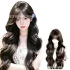 Peruca completa feminina, de alto nível, cachos longos e ondulados, volumosa, adiciona volume ao cabelo, adequada para uso diário, cobertura total da cabeça