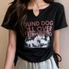 Diseño de Ropa de Mujer Transfronteriza Top Corto con Letras Estampado con Cordón Hombro Derecho Camiseta de Manga Corta para Mujer Verano Pg8895