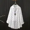Camisa de Verano Nueva con Estampado de Lunares Transfronteriza Europea y Americana para Mujer, Ropa con Protección Solar, de Longitud Media, Holgada, Camisa de Aire Acondicionado