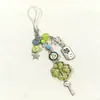 Lanyard Acumulable de Trébol de Cuatro Hojas de la Suerte, Cuentas Hechas a Mano, Funda para Teléfono Celular Casera con Corazón Girly, Colgante para Bolsa de Cámara, Colgante