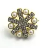 Botões de Metal Duplos de Pérola em Atacado com Formato de Flor, Formato de Arroz, Cravejados com Diamantes para Casacos de Lã Cashmere, Botões de Perna Alta
