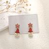 Brincos de Natal Assimétricos de Diamante de Desenho Animado Fofo Europeus e Americanos Transfronteiriços Brincos Femininos de Alta Qualidade Decorações de Natal