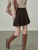 Falda de Punto de Cintura Alta para Mujer 2025 Nuevo Otoño Nicho Versátil Aspecto Adelgazante Elegante Falda de Línea A