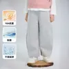 Calça Hall de Algodão Anti-pilling para Meninas Antibacteriana Classe A Resistente ao Desgaste Laço Calça Cropped Primavera e Outono Crianças Médias e Grandes