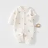 Body para Bebê Classe A Algodão Puro Primavera Outono Inverno Três Camadas Quente Manga Longa Macacão Roupa de Engatinhar para Recém-Nascido Recém-Nascido