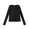 Roupa Feminina de Exportação Transfronteiriça 2025 Outono Estilo Europeu e Americano Decote V Manga Longa Abotoamento Simples Camiseta Camiseta Básica para Mulheres Z425112F