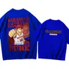 Camiseta de manga curta flor de cerejeira slam dunk verão estampada solta esportiva manga curta impressão térmica europeia e americana