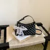 Bolsa de Hombro para Niña Estilo Coreano Nuevo de Verano, Diseño Exclusivo de Lunares, Estilo Lindo y Dulce, Bolso de Mano de Moda y Sencillo