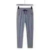Pantalones de verano de seda helada para hombre, malla ultradelgada de secado rápido, atléticos, corte holgado, talla grande, pantalones de aire acondicionado, pantalones largos casuales para hombre