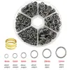 Caja Redonda Set de 6 Compartimentos con Anillo Abierto de Hierro Multicolor de Círculo Único con Abre-Círculos Único Materiales para Accesorios de Joyería DIY