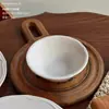 Prato de Cerâmica Branco Estilo Ins Prato de Café da Manhã Ritual Retrô para Casa Prato de Renda Prato de Servir Louça Prato de Sobremesa