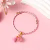 Pulsera Tejida de Cuerda de Cinco Colores del Festival del Bote del Dragón con Nudo de Flor de Durazno, Pulsera Semi-Terminada Hecha a Mano DIY para Niños, Venta al por Mayor de Regalos