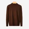 Suéter de malha de gola alta para primavera, outono e inverno para homens, camiseta básica de inverno preta, jaqueta top da moda espessa para homens