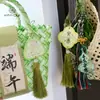 Tarjeta de Felicitación Sincera del Festival del Bote del Dragón con Tamales Aromáticos, Decoración de Ajenjo, Borlas, Cesta de Bambú y Etiqueta de Regalo