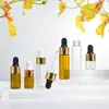 La Fábrica Puede Personalizar Botellas Gotero Compatibles con Logo, 3 ml de Capacidad Pequeña Transparente Dispensador de Aceites Esenciales Cosméticos de Vidrio Botellas Vacías