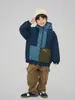 Chaqueta con Capucha Gruesa de Bloques de Color Elegante para Niños, Nueva de Invierno 2026, Chaqueta para Exteriores, Abrigo de Algodón Cálido para Niños de Talla Mediana a Grande