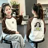 Camiseta Térmica de Manga Larga con Bloques de Color para Niñas Ropa de Otoño 2026 Nuevo Ropa Interior Cálida de Otoño/Invierno Top Interior
