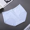 Nova peça de uma peça de seda de gelo roscado cuecas femininas finas sexy respirável sem costura anti-corrida mulheres quadril cuecas