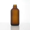 Botella de Vidrio Boston Botella Marrón para Champú Botella para Aceite Esencial Botella de Vidrio para Relleno de Loción Botella Vacía para Aceite Esencial y Loción Venta al por Mayor