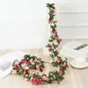 Ratán de rosas simuladas transfronterizo 45 ratán de rosas pequeñas tubo oscilante para enrollar decoración de techo ratán de rosas